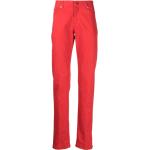 Jeans stretch rojos de algodón rebajados ancho W32 largo L33 con logo KITON para hombre 