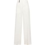 Pantalones blancos de poliester de lino ancho W46 informales con rayas PESERICO con lentejuelas talla 3XL para mujer 