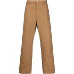 Pantalones casual orgánicos marrones de poliester ancho W31 largo L34 informales con logo Carhartt Work In Progress de materiales sostenibles para hombre 