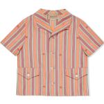 Camisas oxford infantiles naranja de algodón con logo Gucci 