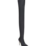 Botas altas negras de satén con tacón de aguja STUART WEITZMAN talla 38,5 para mujer 