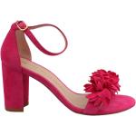 Sandalias rosas de ante de cuero rebajadas de carácter romántico floreadas STUART WEITZMAN talla 36,5 para mujer 