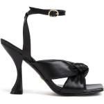 Sandalias negras de tiras rebajadas con tacón de aguja de punta cuadrada lacado STUART WEITZMAN talla 36 para mujer 