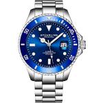 Relojes azul marino de acero de pulsera impermeables Automático Stührling 20 Bar para hombre 