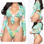 Bikinis push up verdes de poliester impermeables vintage talla XL para mujer 