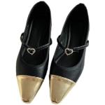 Zapatos negros de cuero de tacón vintage talla 36 para mujer 