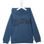 Sudaderas azules de algodón con capucha rebajadas manga larga con logo Calvin Klein para mujer 