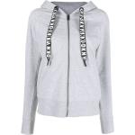 Tops deportivos grises de algodón manga larga con logo DKNY para mujer 