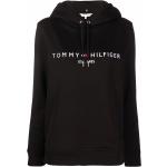Sudaderas negras de poliester con capucha manga larga con logo Tommy Hilfiger Sport para mujer 
