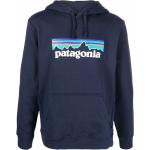 Sudaderas azules de poliester con capucha manga larga con logo Patagonia talla XS de materiales sostenibles para hombre 