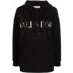Sudaderas negras de algodón con capucha rebajadas manga larga con logo Valentino Garavani talla XS para mujer 