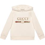 Sudaderas blancas de algodón con capucha infantiles con logo Gucci de materiales sostenibles 