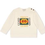 Sudaderas blancas de algodón con capucha infantiles con logo Gucci de materiales sostenibles 