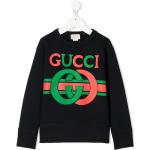 Sudaderas azules de algodón con capucha infantiles con logo Gucci 