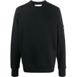 Sudaderas estampadas negras de algodón rebajadas manga larga con cuello redondo con logo Calvin Klein Jeans para hombre 