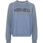 Sudaderas estampadas azules de algodón rebajadas con cuello redondo con logo KENZO Logo para hombre 