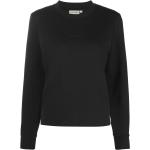 Sudaderas estampadas negras de poliester rebajadas manga larga con cuello redondo con logo Calvin Klein para mujer 