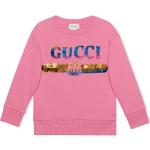 Sudaderas rosas de algodón con capucha infantiles con logo Gucci con lentejuelas 6 años 