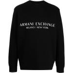 Sudaderas estampadas negras de algodón manga larga con cuello redondo con logo Armani Exchange talla XXL para hombre 