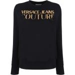 Sudaderas estampadas negras de algodón manga larga con cuello redondo con logo VERSACE Jeans Couture talla M para mujer 