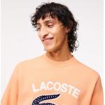 Sudaderas estampadas naranja de algodón tallas grandes con cuello redondo con logo Lacoste talla 3XL para hombre 