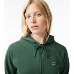 Sudaderas verdes de algodón con capucha y cremallera Lacoste talla XL de materiales sostenibles para mujer 