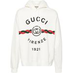 Sudaderas blancas de algodón con capucha manga larga con logo Gucci para hombre 