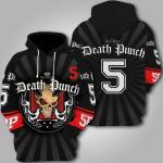 Sudadera unisex con capucha y estampado 3D de Five Finger Death Punch Band Skull V2, unisex