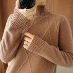 Suéters  marrones de poliester de otoño manga larga informales de punto Talla Única para mujer 