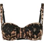 Sujetadores estampados marrones de poliester leopardo Dolce & Gabbana para mujer 