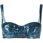 Sujetadores balconet azules de poliester Dolce & Gabbana con lentejuelas para mujer 