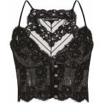 Corpiños negros de algodón con tirantes finos de encaje Dolce & Gabbana para mujer 