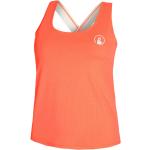Camisetas deportivas naranja de poliester tallas grandes sin mangas con cuello redondo transpirables informales talla XXL de materiales sostenibles para mujer 