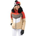 Chaquetas marrones de sintético de snowboard impermeables, transpirables con capucha Sun Valley talla XL para mujer 