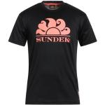 Camisetas negras de poliester de manga corta tallas grandes manga corta con cuello redondo con logo SUNDEK talla XS para hombre 