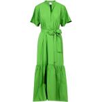 Vestidos verdes de algodón de manga corta maxi manga corta SUNDEK con volantes talla S para mujer 