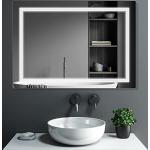 sunrik Espejo de baño LED 80x100cm, Espejo de baño Iluminado (6500k Blanco frío), Espejo con Interruptor táctil