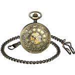 Relojes de bronce con cadena Mecánico vintage para hombre 