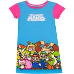 SUPER MARIO Camisón de Videojuego para Niñas Luigi Yoshi y Princesa Peach Rosa y Azul 8-9 años