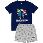 Pijamas cortos infantiles azules de poliester Mario Bros Luigi 8 años 