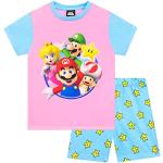 SUPER MARIO Pijama Corto de para Niñas Conjunto de Pijamas para Infantiles 11-12 años Rosa y Azul