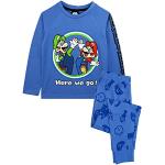 Pijamas infantiles azules de algodón Mario Bros Luigi 