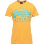 Camisetas naranja de algodón de manga corta manga corta con cuello redondo con logo Superdry talla S para hombre 