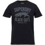 Camisetas negras de algodón de manga corta manga corta con cuello redondo con logo Superdry talla S para hombre 