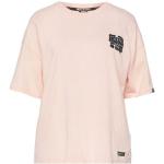 Camisetas rosa pastel de algodón de manga corta manga corta con cuello redondo de punto Superdry talla XL para mujer 