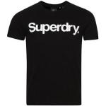 Camisetas negras rebajadas informales con logo Superdry para hombre 