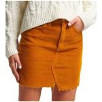 Minifaldas beige de denim rebajadas mini Superdry talla S para mujer 
