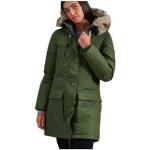 Abrigos verdes de nailon con capucha  rebajados Superdry Rookie talla M para mujer 