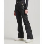 Pantalones negros de Softshell de esquí rebajados de invierno impermeables, transpirables con logo Superdry talla L para mujer 