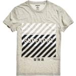 Camisetas deportivas grises de poliester rebajadas manga corta con cuello redondo con logo Superdry talla XS para hombre 